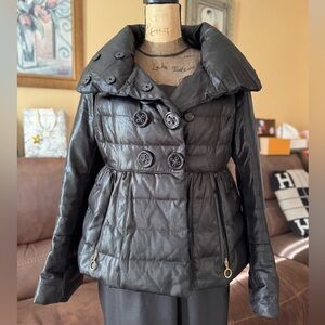 MONCLER Premiere Black Wool Kelly Down Puffer Jacket